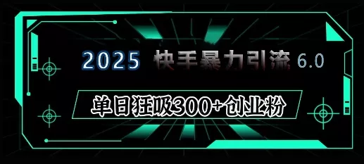 2025年快手6.0保姆级教程震撼来袭，单日狂吸300+精准创业粉-山河网创