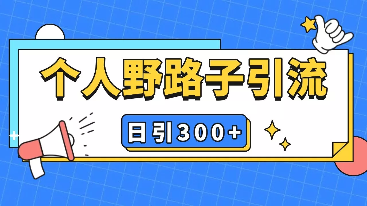 个人野路子引流日引300+精准客户，暴力截流玩法+克隆自热-山河网创