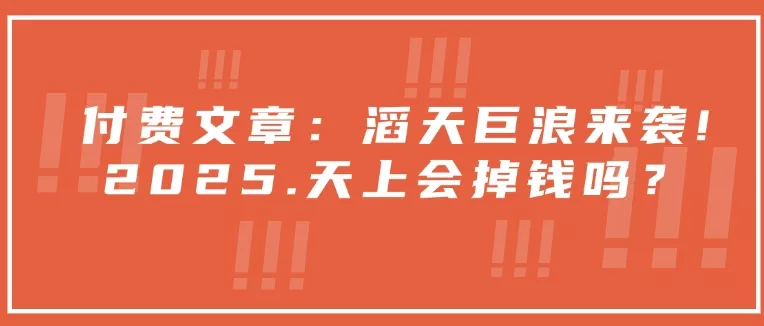 付费文章：滔天巨浪来袭！2025天上会掉钱吗？-山河网创