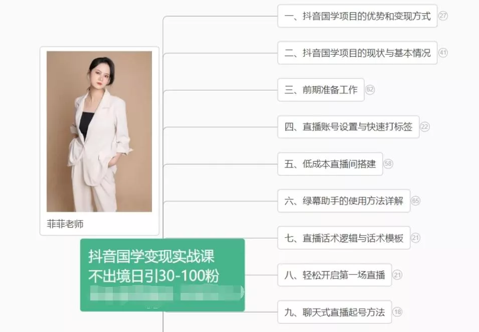 抖音国学变现项目：不出境日引30-100粉实战课程-山河网创