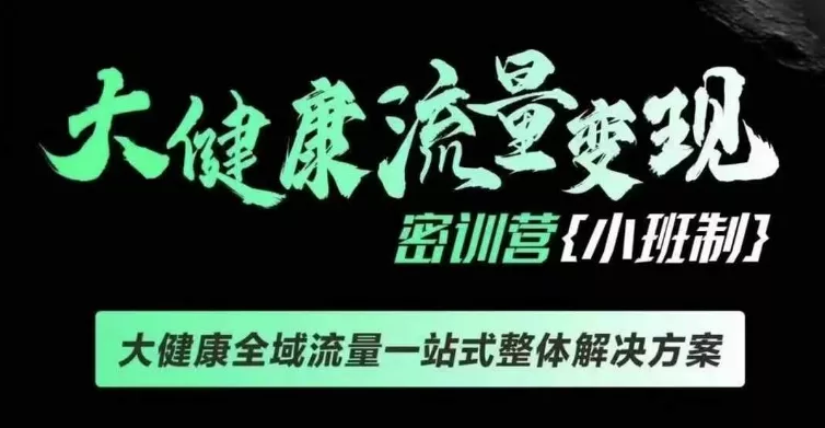 千万级大健康变现课线下课，大健康全域流量一站式整体解决方案-山河网创