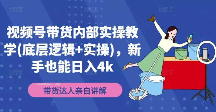 视频号带货内部实操教学(底层逻辑+实操)，新手也能日入4k-山河网创