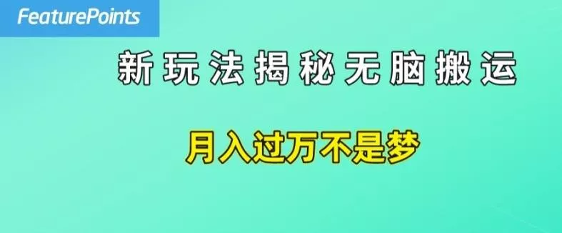 简单操作，每天50美元收入，搬运就是赚钱的秘诀【揭秘】-山河网创