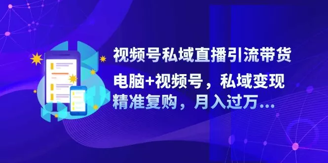 视频号私域直播引流带货：电脑+视频号，私域变现，精准复购，月入过万…-山河网创