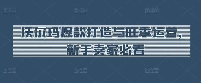 沃尔玛爆款打造与旺季运营，新手卖家必看-山河网创
