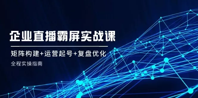 企业直播霸屏实战课：矩阵构建+运营起号+复盘优化，全程实操指南-山河网创