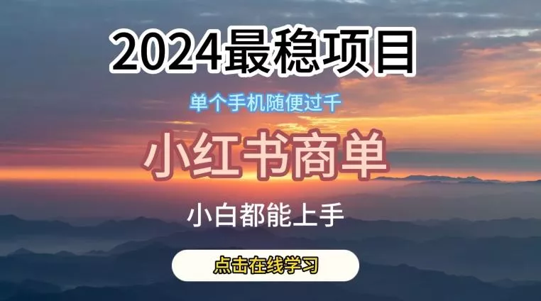 2024最稳蓝海项目，小红书商单项目，没有之一【揭秘】-山河网创