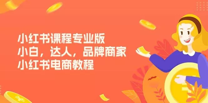 小红书课程专业版，小白，达人，品牌商家，小红书电商教程(15节-山河网创