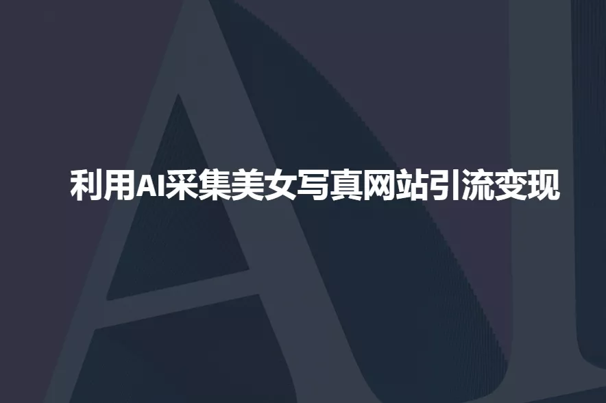 利用AI采集美女写真网站引流变现，引流嘎嘎的-山河网创