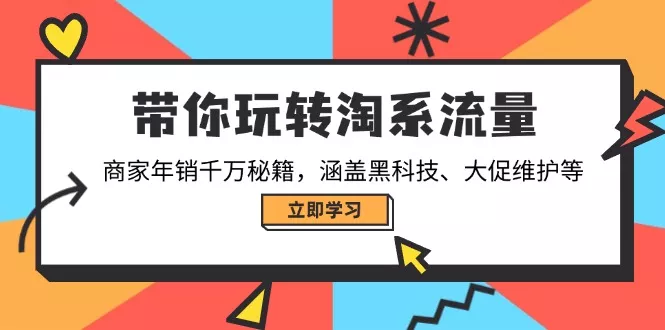 带你玩转淘系流量，商家年销千万秘籍，涵盖黑科技、大促维护等-山河网创