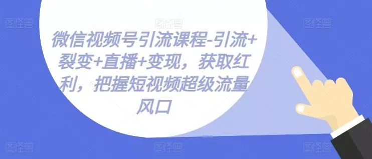 微信视频号引流课程-引流+裂变+直播+变现，获取红利，把握短视频超级流量风口-山河网创