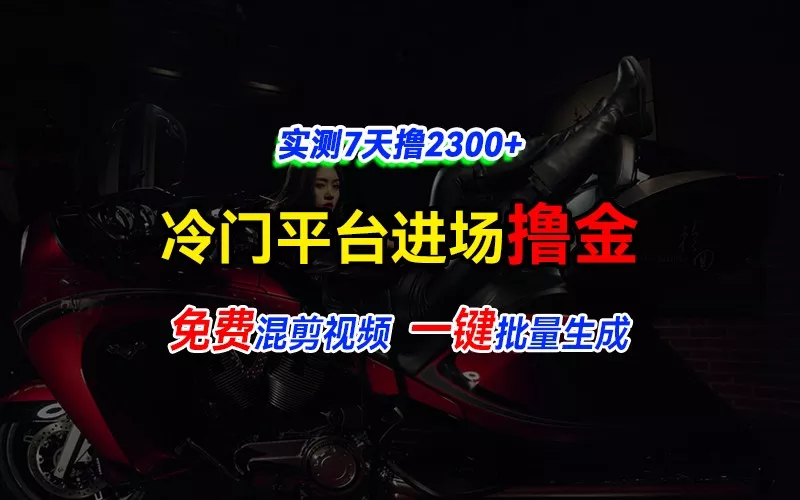 全新冷门平台vivo视频,快速免费进场搞米,通过混剪视频一键批量生成,实测7天撸2300+