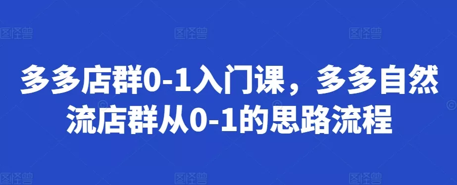 多多店群0-1入门课，多多自然流店群从0-1的思路流程-山河网创