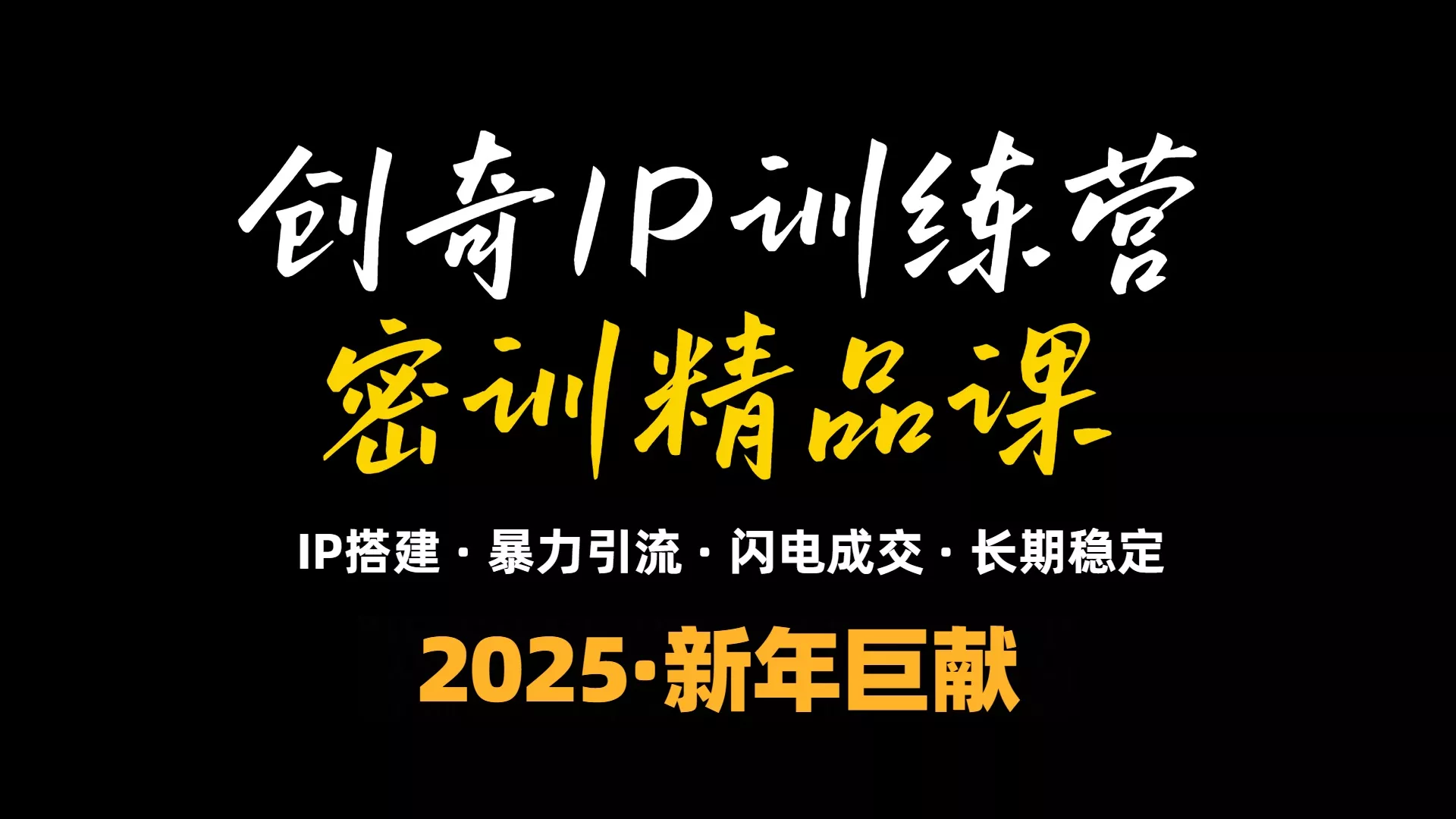 2025年“知识付费IP训练营”小白避坑年赚百万，暴力引流，闪电成交-山河网创