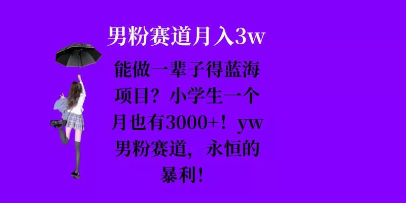 能做一辈子的蓝海项目？小学生一个月也有3000+，yw男粉赛道，永恒的暴利-山河网创