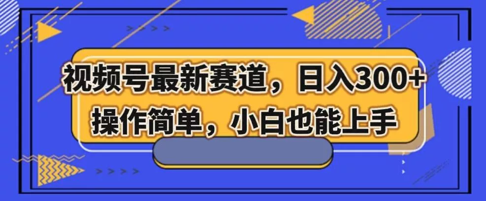 视频号最新赛道，日入300+，新手小白轻松掌握-山河网创