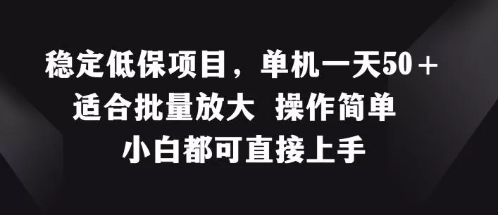 稳定低保项目，单机一天50+适合批量放大 操作简单 小白都可直接上手【揭秘】-山河网创