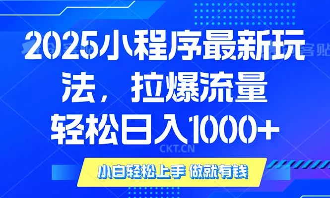 2025年小程序最新玩法，流量直接拉爆，单日稳定变现1000+-山河网创