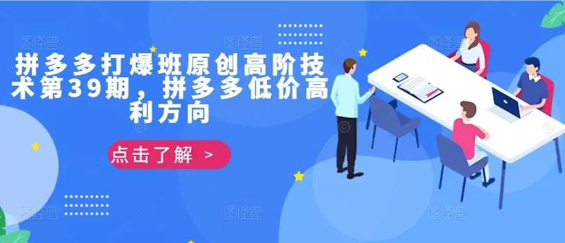 拼多多打爆班原创高阶技术第39期，拼多多低价高利方向-山河网创