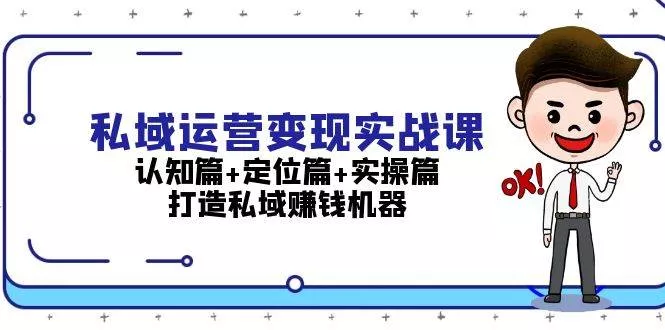 私域运营变现实战课：认知篇+定位篇+实操篇，打造私域赚钱机器-山河网创