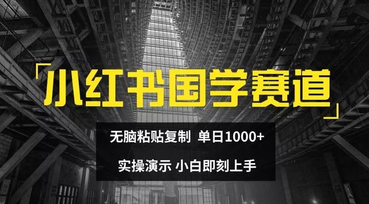小红书国学赛道，无脑粘贴复制，单日1K，实操演示，小白即刻上手【揭秘】-山河网创