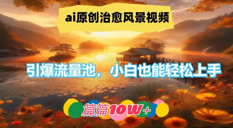 ai原创治愈风景视频，引爆流量池，小白也能轻松上手，篇篇10w+【揭秘】-山河网创