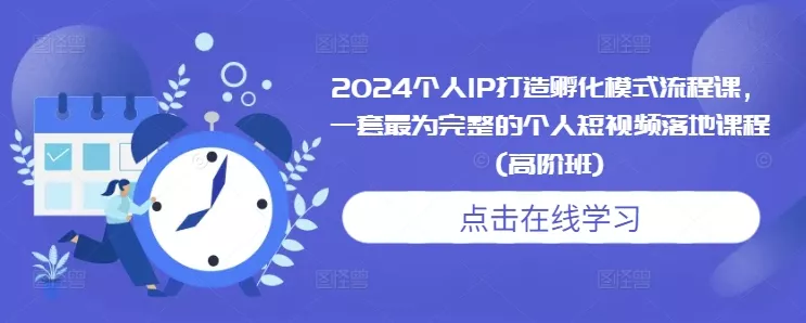 2024个人IP打造孵化模式流程课，一套最为完整的个人短视频落地课程(高阶班)-山河网创